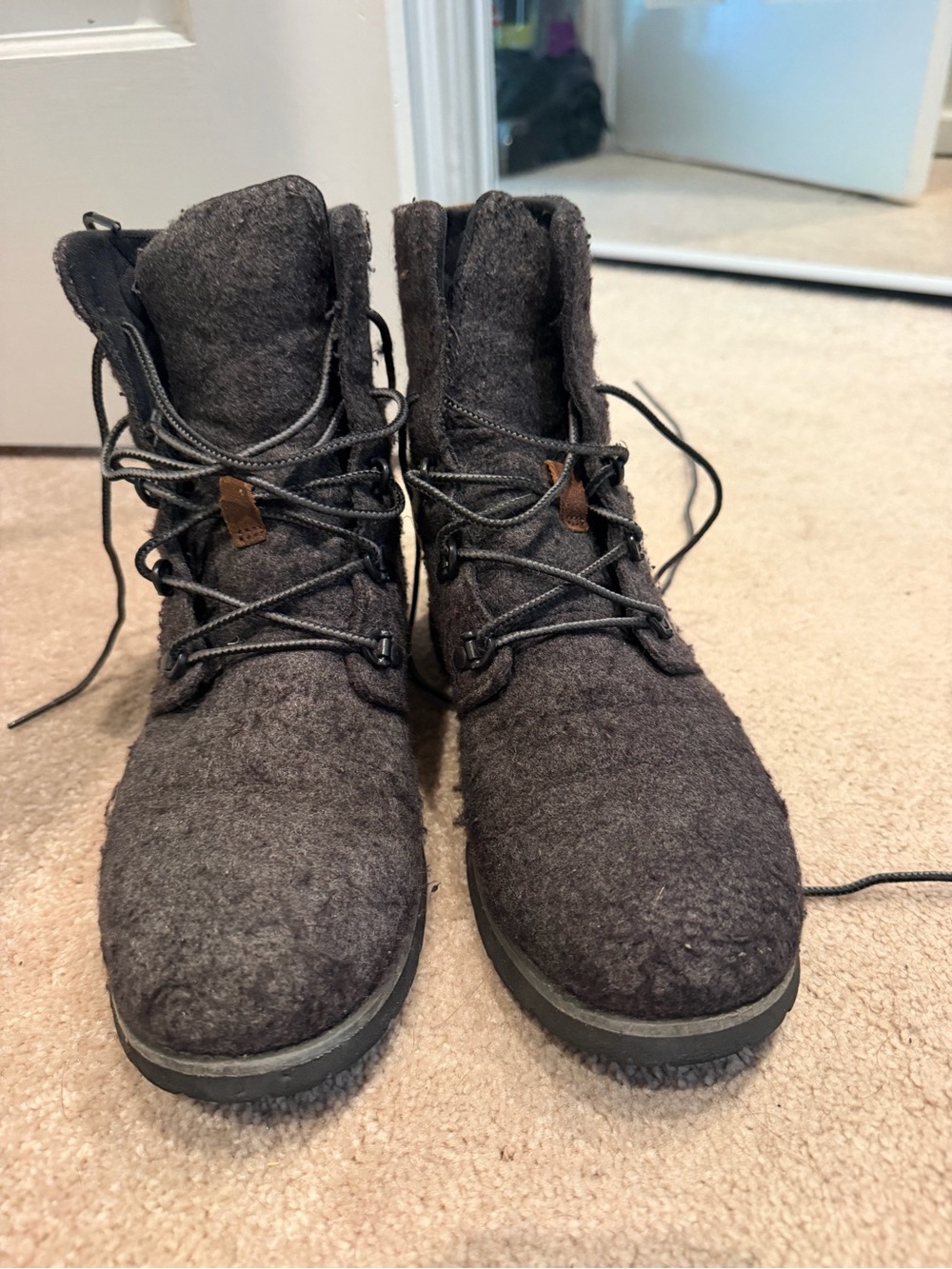 The North Face Women's Dark Brown Felt & Leather Ankle Boot - Picture 2 of 5